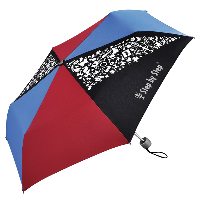 Dětský skládací deštník, černá/ červená/ modrá