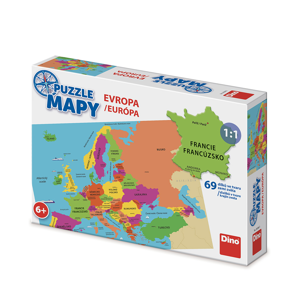Mapa evropa 69 puzzle nové