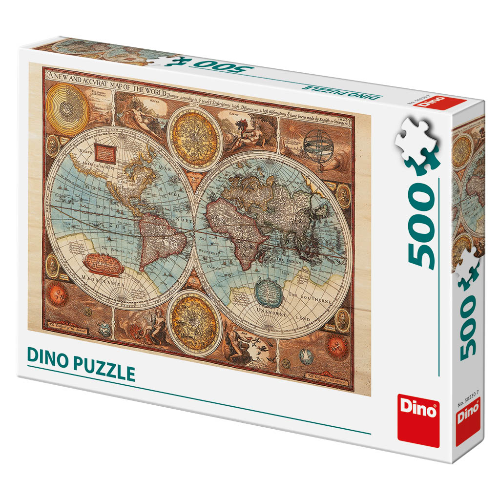 Mapa světa z r.1626 500 puzzle