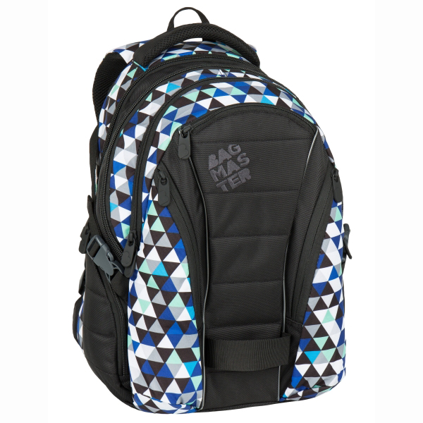 Bagmaster tříkomorový batoh s kapsou na notebook 15,4" - a BAG 7 I BLACK/BLUE/GREY