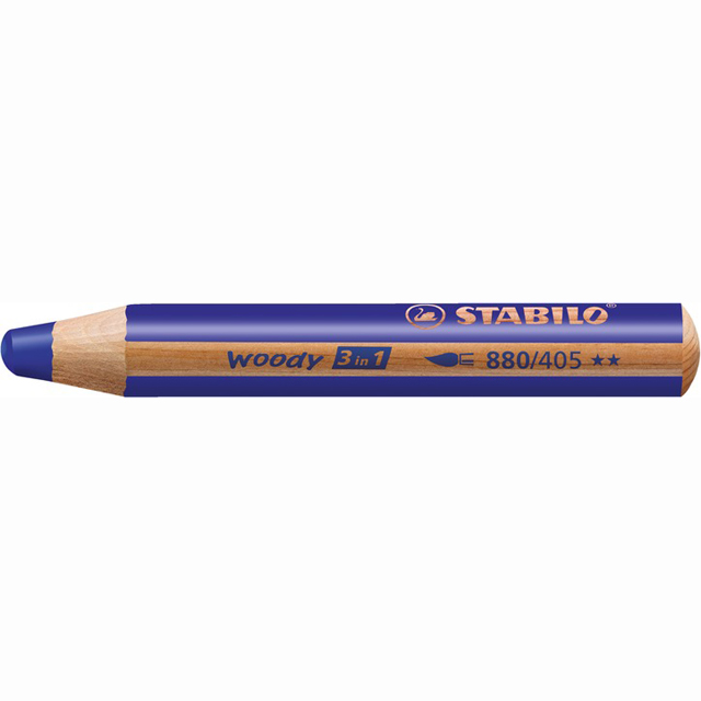 STABILO® woody 3 in 1 ultramarínová modrá pastelka, vodovka a voskovka v jednom